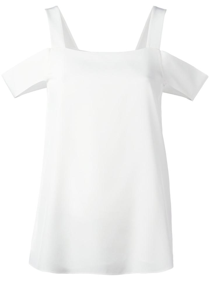 Tibi Cold Shoulder Blouse, Women's, Size: 2, White, Silk