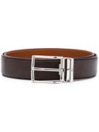 Santoni Classic Textured Belt, Men's, Size: 105, Brown, Leather