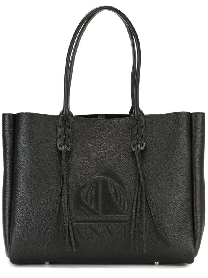Lanvin Fringed Tote, Women's, Black, Calf Leather