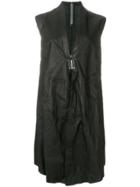 Isaac Sellam Experience V-neck Asymmetric Leather Dress - Black