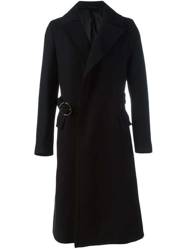 Lanvin Tailored Military Coat, Men's, Size: 48, Black, Viscose/wool