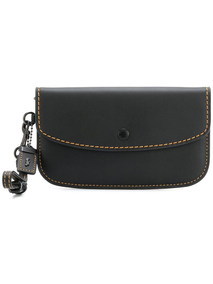 Coach Snap Closure Clutch - Black