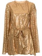 Caroline Constas Sequinned Mini Dress - Gold