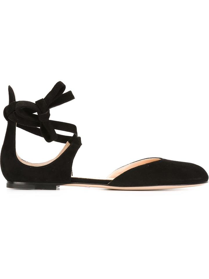 Gianvito Rossi Pina Ballerinas, Women's, Size: 35, Black, Leather/suede