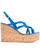 Robert Clergerie Valia Woven Wedge Sandals - Blue