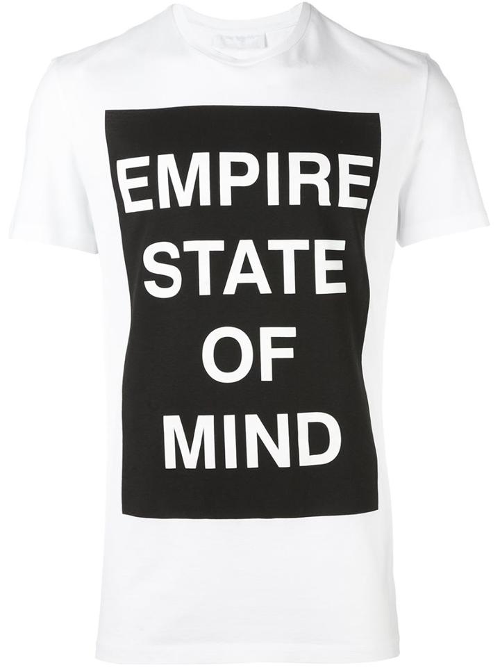 Neil Barrett Empire State Of Mind Print T-shirt, Men's, Size: Medium, White, Cotton