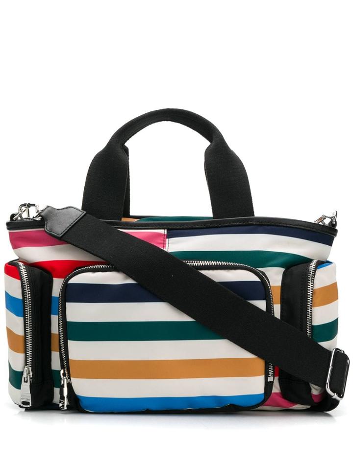 Sonia Rykiel Striped Multi-pocket Tote - Neutrals