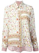 No21 Floral Border Print Shirt, Women's, Size: 36, Nude/neutrals, Silk