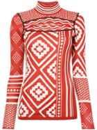 Proenza Schouler L/s Jacquard Top - Red