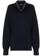 Y/project Draped Neck Knitted Jumper - Blue