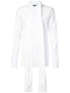 Ann Demeulemeester Tie Neck Oversized Shirt - White