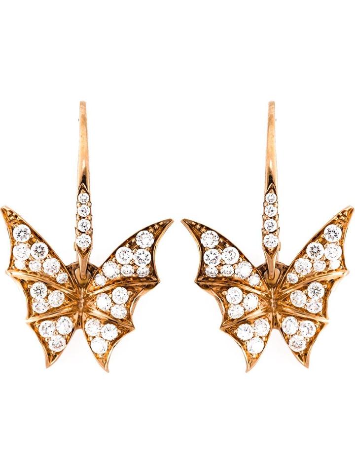 Stephen Webster Diamond Wing Earrings, Women's, Metallic
