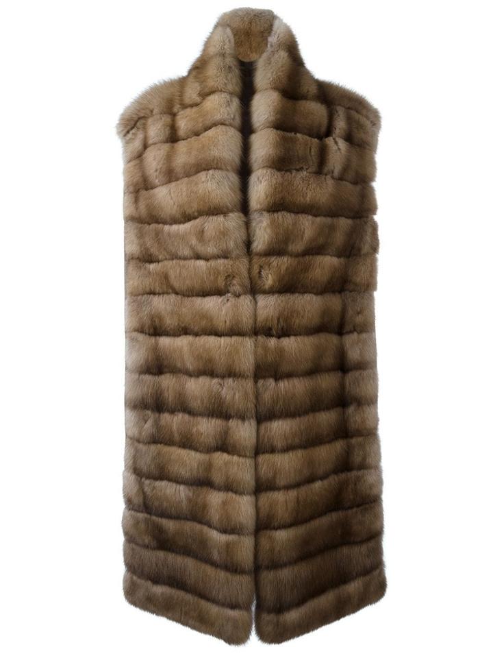 Liska Cashmere Sleeveless Coat - Brown