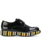 Paloma Barceló Striped Platform Brogues - Black