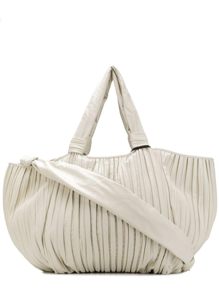 Max Mara Plissé Tote - White