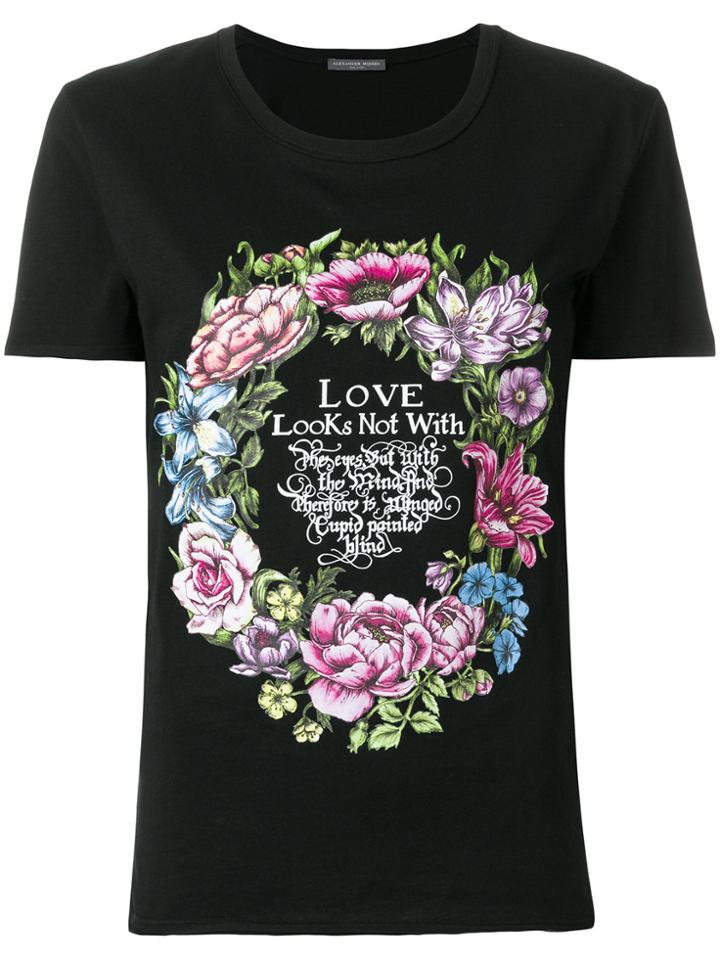 Alexander Mcqueen Wreath Print T-shirt - Black