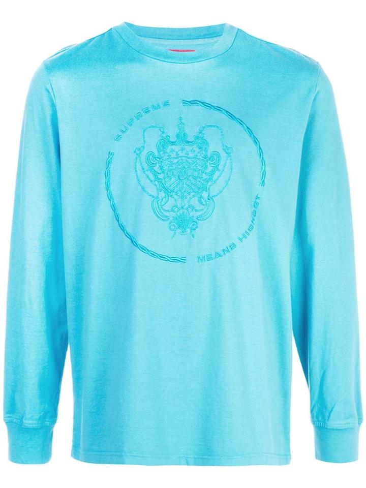 Supreme Embroidered Crest T-shirt - Blue