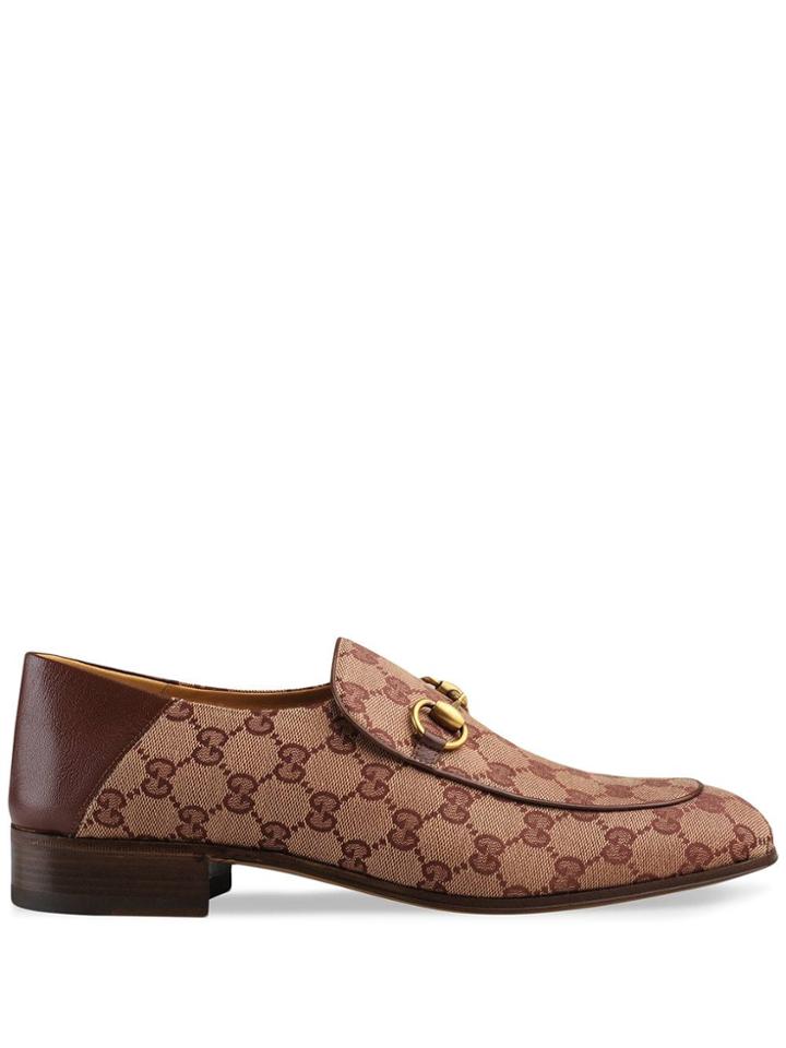 Gucci Gg Canvas Horsebit Loafer - Red