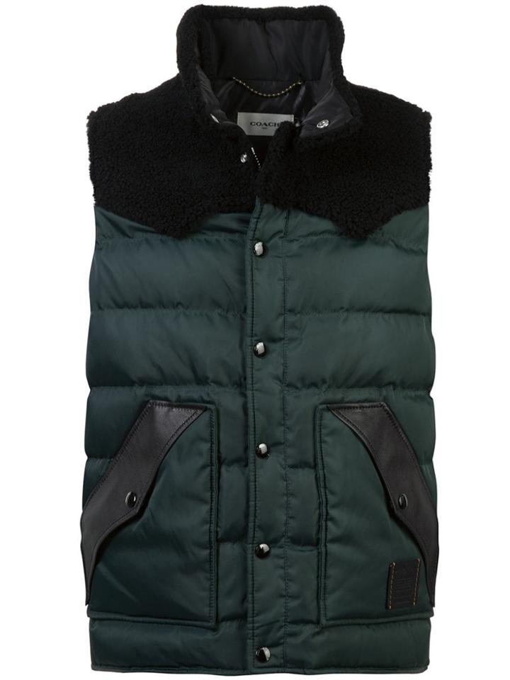 Coach Shearling Details Vest - Green