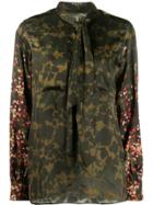 Mother Of Pearl Camouflage Floral Print Shirt - Green