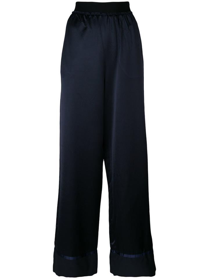 Maison Margiela - Wide Leg Trousers - Women - Viscose/virgin Wool - 42, Blue, Viscose/virgin Wool