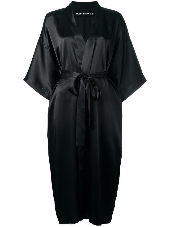 Filles A Papa 'please Insert Money' Kimono Coat, Women's, Size: 1, Black, Silk