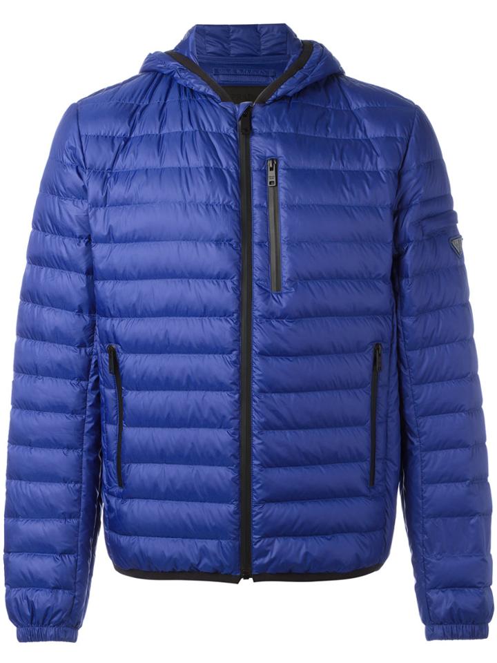 Prada Quilted Hooded Jacket - Blue