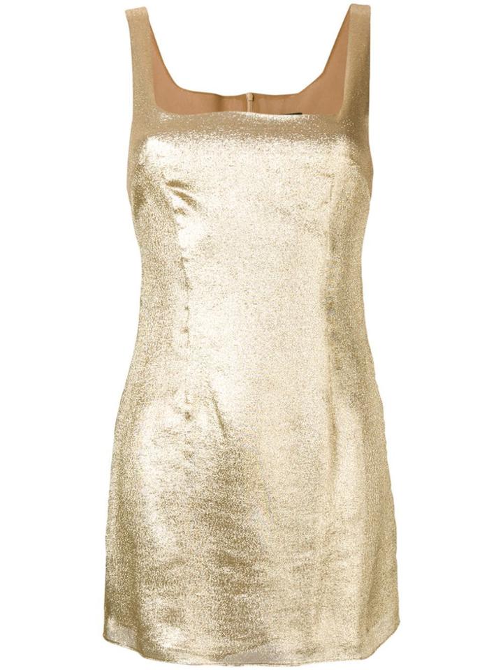 De La Vali Glitter Effect Mini Dress - Gold