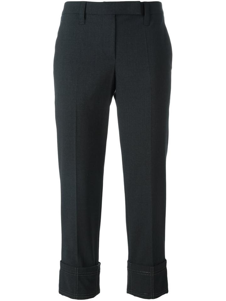 Brunello Cucinelli Cropped Tailored Trousers, Women's, Size: 40, Black, Polyamide/polyester/spandex/elastane/virgin Wool