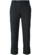 Brunello Cucinelli Cropped Tailored Trousers, Women's, Size: 40, Black, Polyamide/polyester/spandex/elastane/virgin Wool