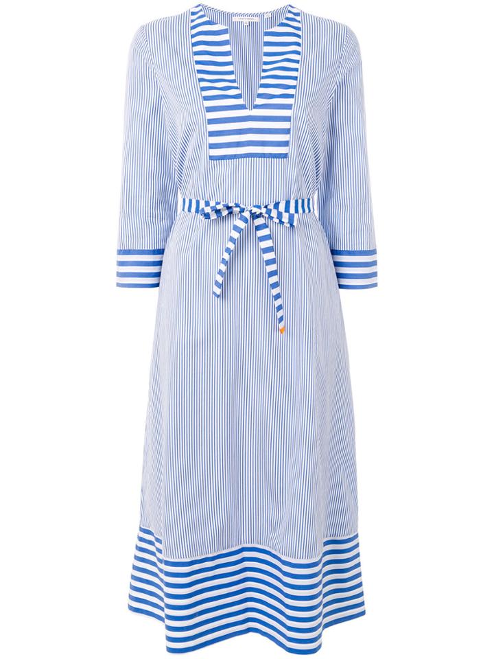 Chinti & Parker Striped Flared Dress - Blue