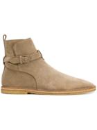 Saint Laurent Wyatt Jodhpur Flat Boots - Nude & Neutrals