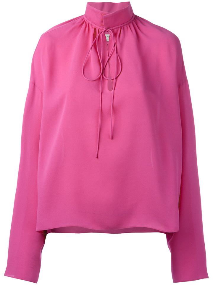 Balenciaga Drawstring Collar Top, Women's, Size: 38, Pink/purple, Silk
