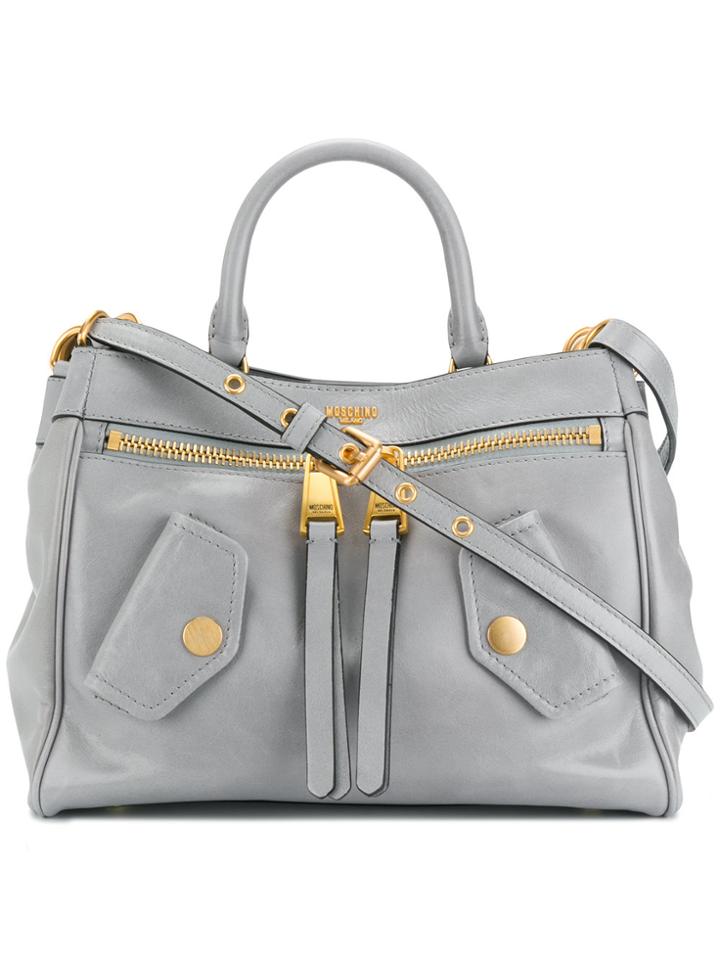 Moschino Moto Tote Bag - Grey
