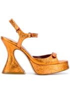 Sies Marjan Sculpted Heel Platform Sandals - Yellow & Orange