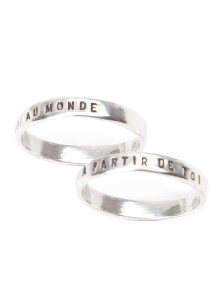 Thoraval 'c'est A Partir.' Ring Set - Metallic