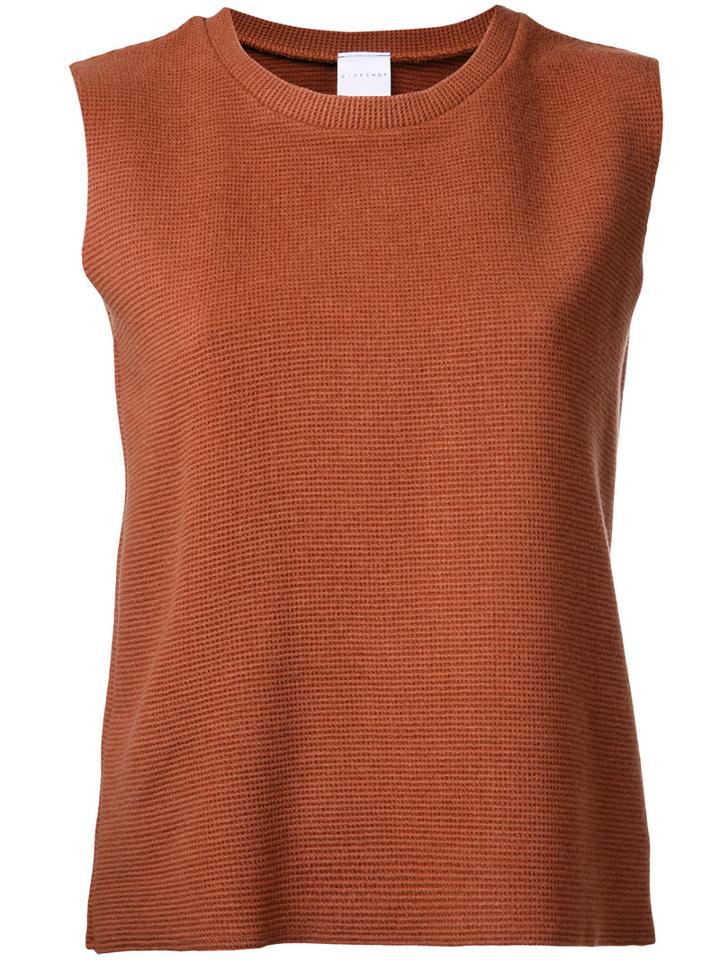 Cityshop Crew Neck Tank Top, Women's, Brown, Acrylic/nylon/polyurethane/wool