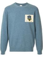 Kent & Curwen Rose Patch Jumper - Blue