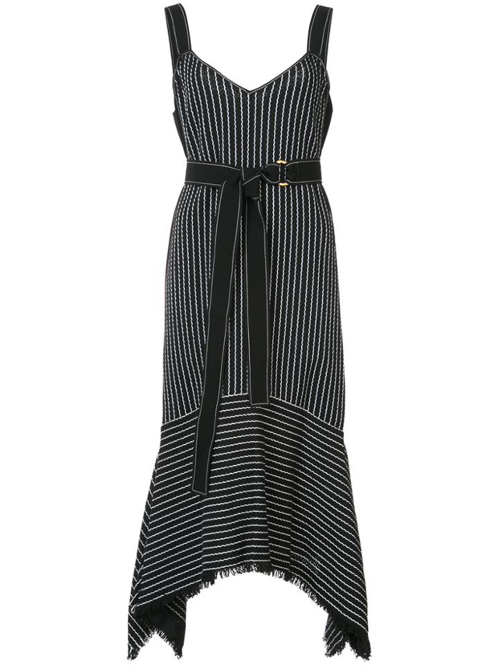 Derek Lam 10 Crosby V-neck Cami Dress With Tie Belt - Black