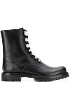 René Caovilla Lace Up Ankle Boots - Black