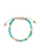 Shamballa Jewels 18kt Yellow Gold, Turquoise And Pearl Non-braided