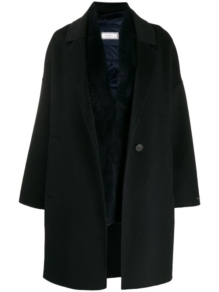 Peserico Layered Single-breasted Coat - Blue