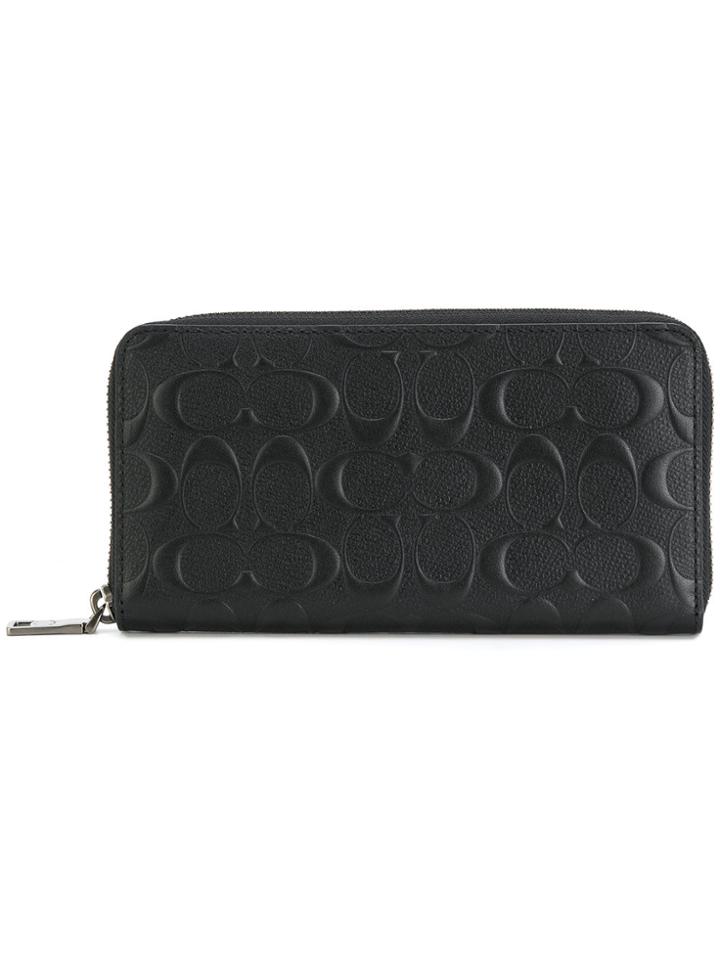 Coach Accordion Zip Around Wallet - Black
