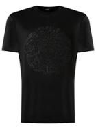 Versace Medusa Embroidered T-shirt - Black