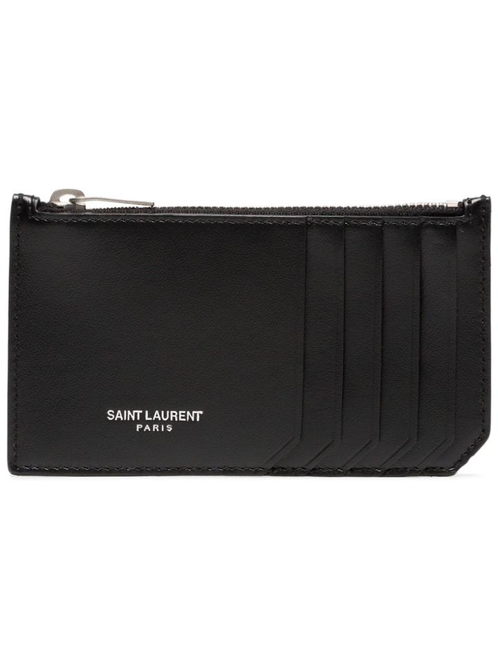 Saint Laurent Black Embossed Cardholder