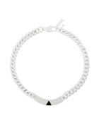 Coup De Coeur Pyramid Tag Collar Necklace - Metallic