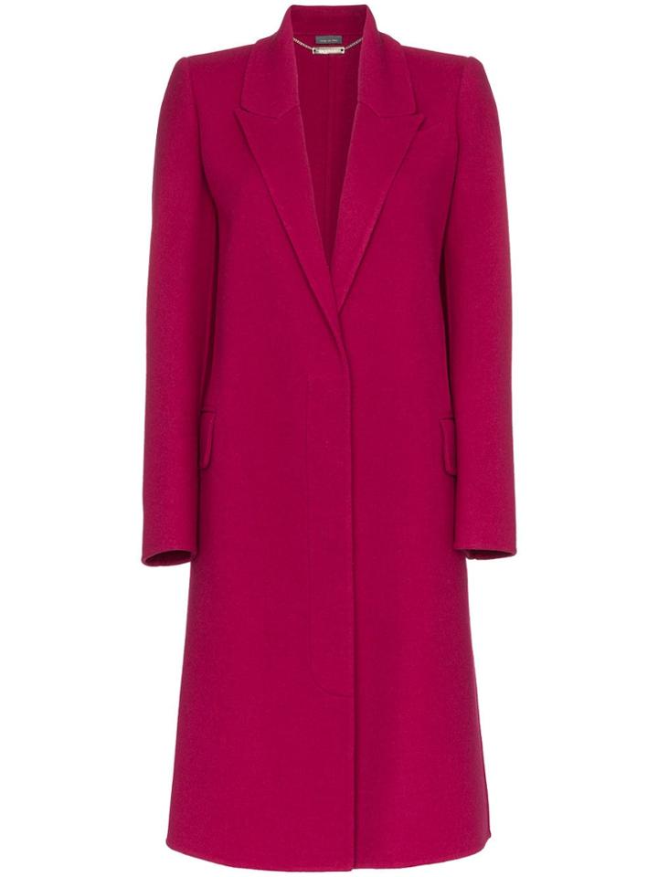 Alexander Mcqueen Single Breasted Cashmere Blend Coat - Pink & Purple