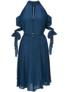 Taylor Tie Sleeved Dress - Blue