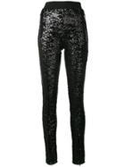 Amen Sequinned Skinny Trousers - Black