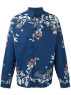 Dolce & Gabbana Bird Print Shirt, Men's, Size: 43, Blue, Cotton